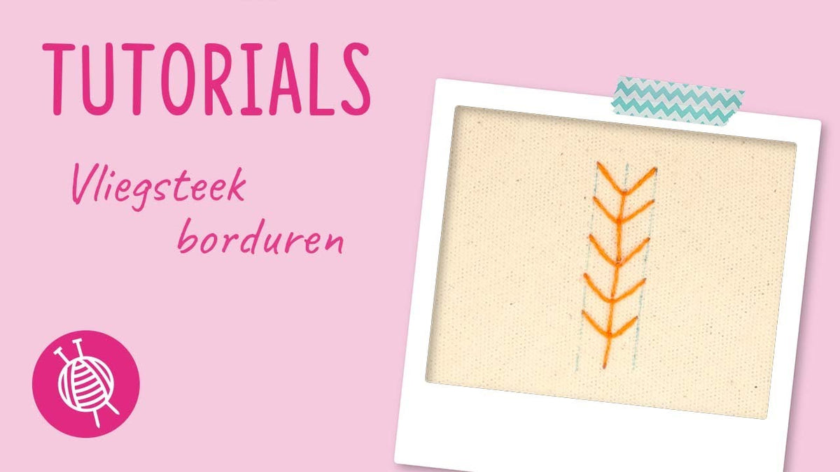 vliegsteek fly stitch borduren tutorial