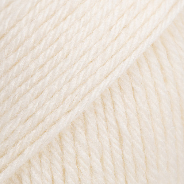 Drops Saga Uni Colour 01 Naturel - 100% wol in effen kleur Naturel