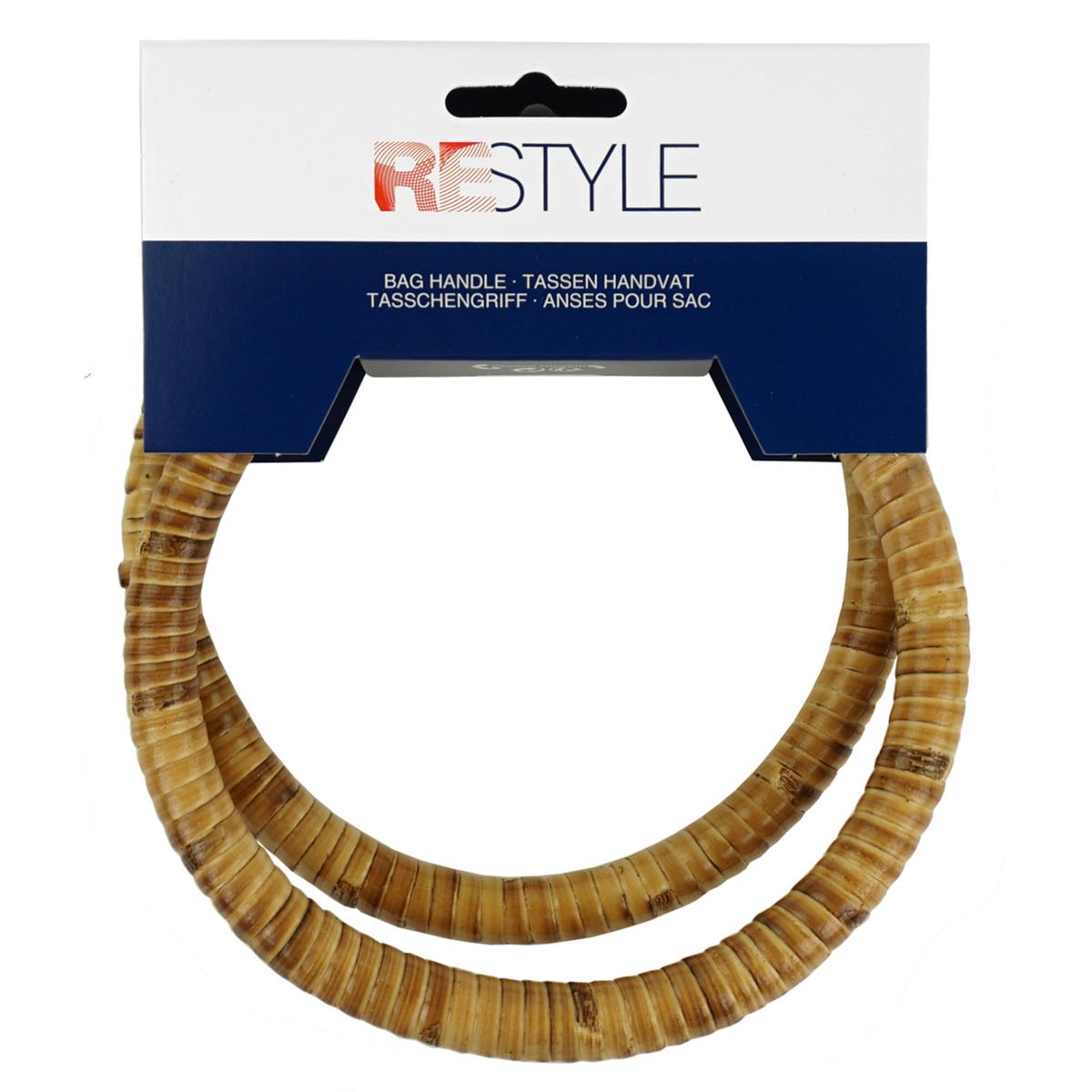 Restyle rond tassenhandvat van rotan 14 cm