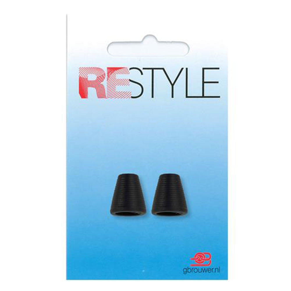 Restyle Koorddop Kunststof 2 stuks 000 Zwart