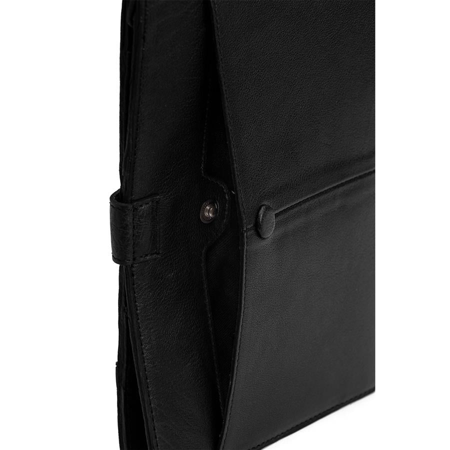 MUUD Carita Black - Handgemaakt leren etuit 15 x 22 x 6 cm