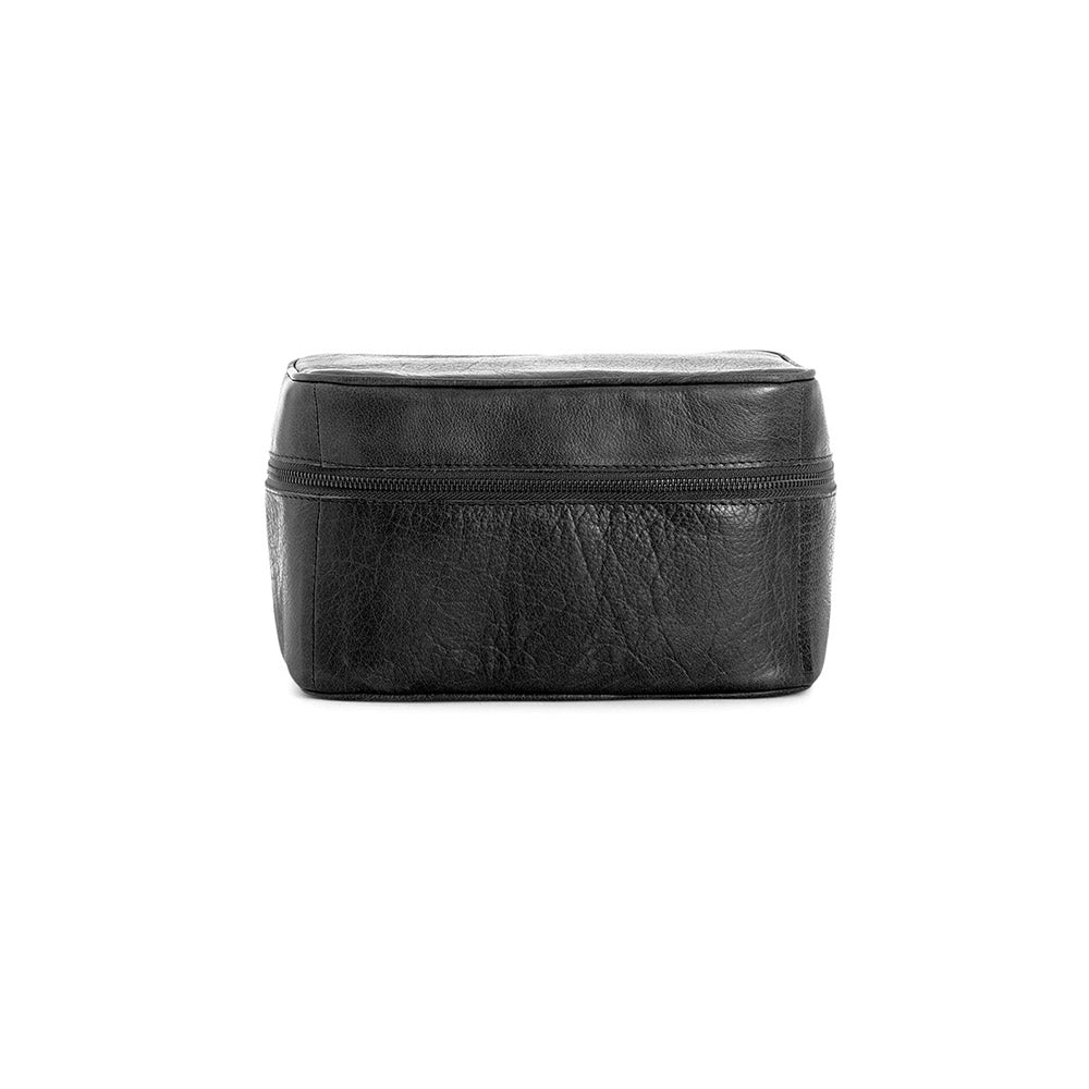 MUUD Shadow Black - Handgemaakt leren opbergtas 15x23x16cm