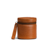 MUUD Helsinki XL Whisky - Handgemaakt leren ronde kubus voor handwerk accessoires 9.5x9cm