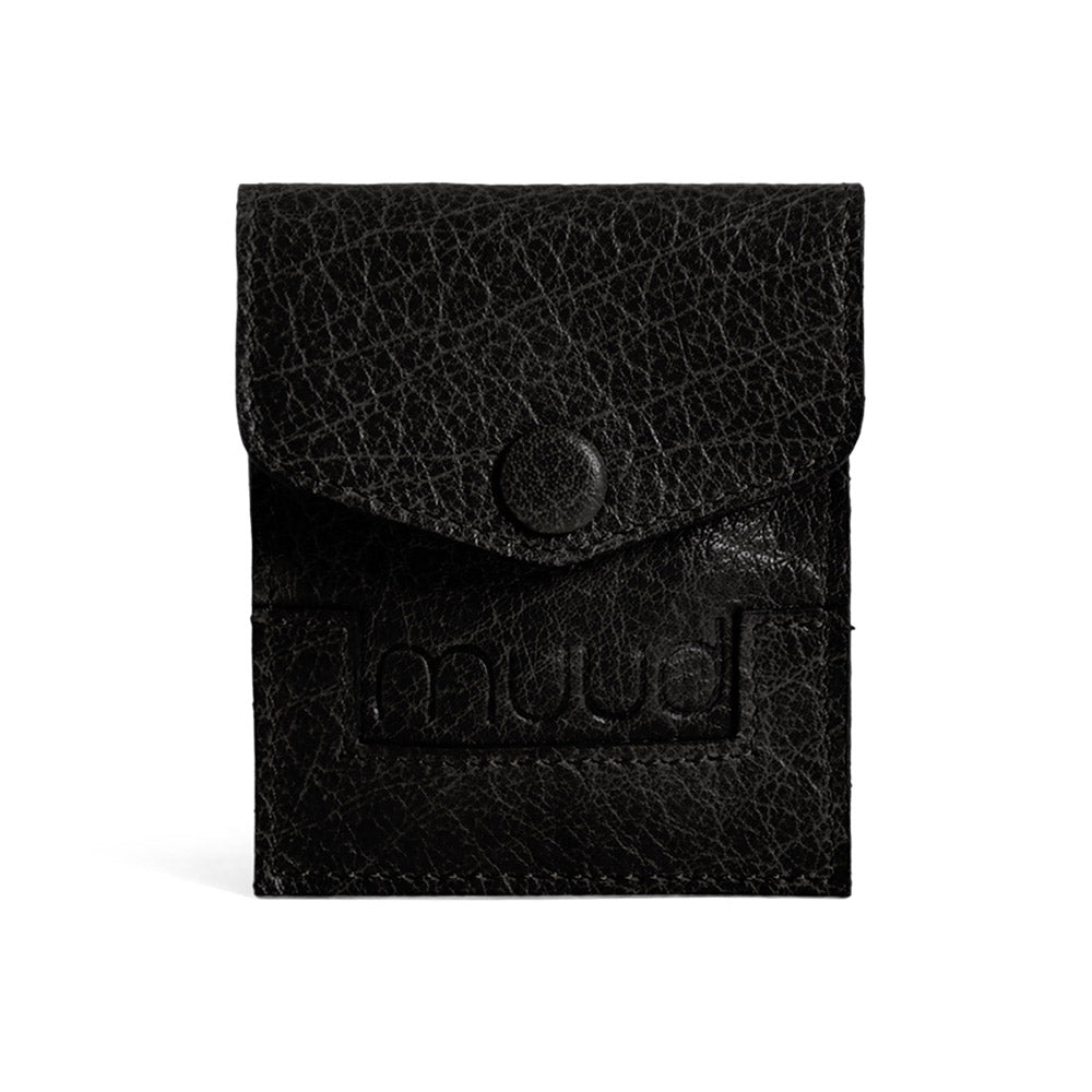 MUUD Bergen Black - Handgemaakt leren etuit voor handwerkaccessoires 9.5x8cm