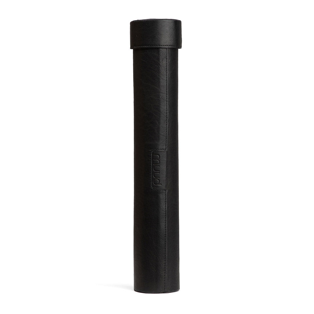 MUUD Upsala XL Black - Handgemaakt leren opbergkoker 40x7.5x6.5 cm