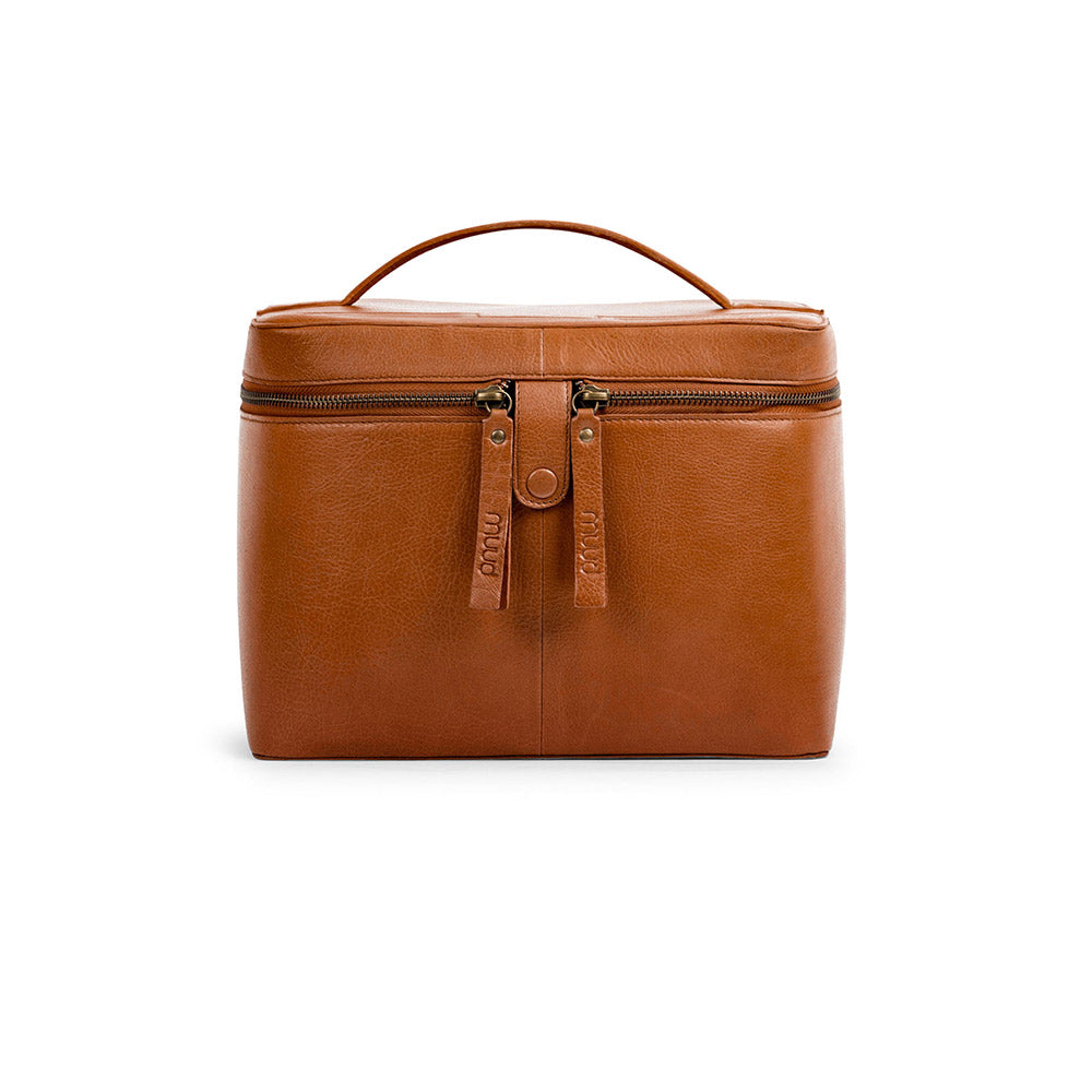 MUUD Lexi Whisky - Handgemaakt leren ruime handwerktas Whisky - 20x26cm