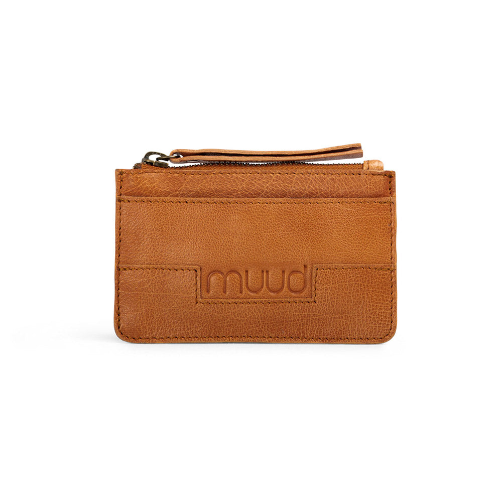 MUUD Dallas Whisky - Handgemaakt leren portemonnee 8x13cm