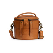 MUUD Saturn mini Whisky - Handgemaakt leren kleine tas 13xØ14cm