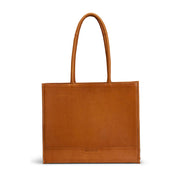 MUUD Bina XL Whisky - Handgemaakt leren shopper met afneembare portemonnee 35x43x18cm