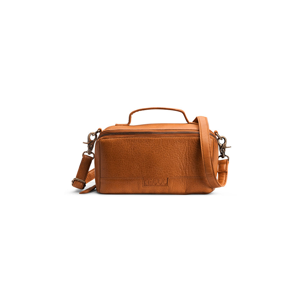MUUD Cleo Whisky - Handgemaakt leren schouder tas 23 x 13 x 11 cm