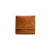 MUUD Carla Whisky - Handgemaakt leren etuitje 8 x 8 cm voor handnaai- en borduurnaalden