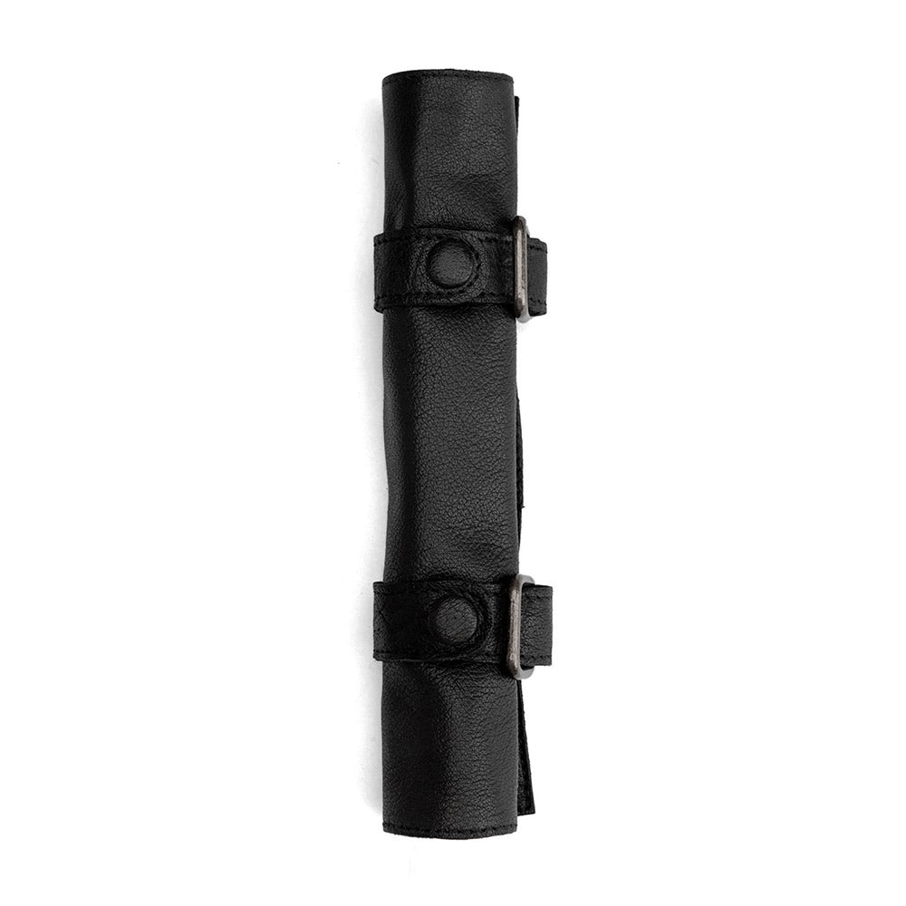 MUUD Carita C Black - Handgemaakt leren inleg 14 x 21 cm voor rondbreinaalden