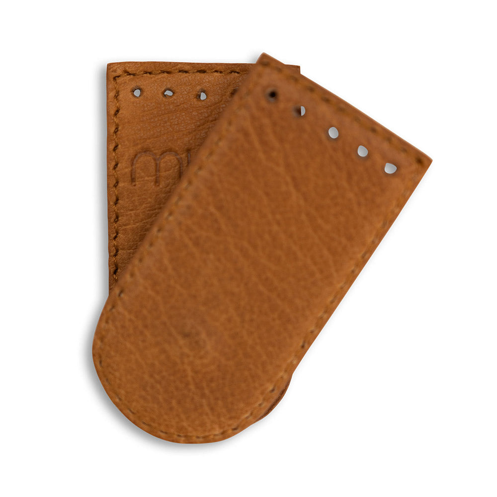 MUUD Dede - Whiskey Handgemaakt leren druksluiting 7,5 x 4 cm