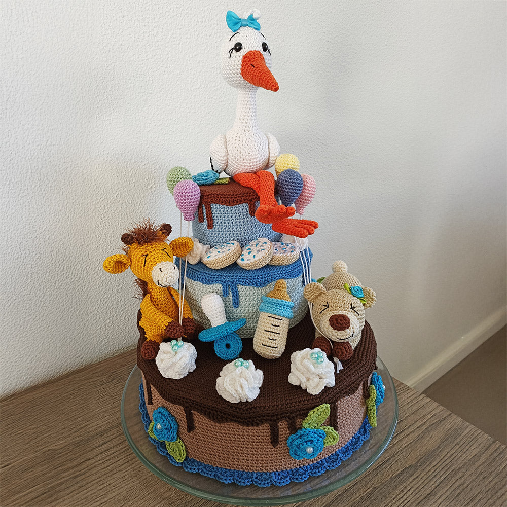 Geboorte Taart Blauw - Sandra Bekx Haakpakket