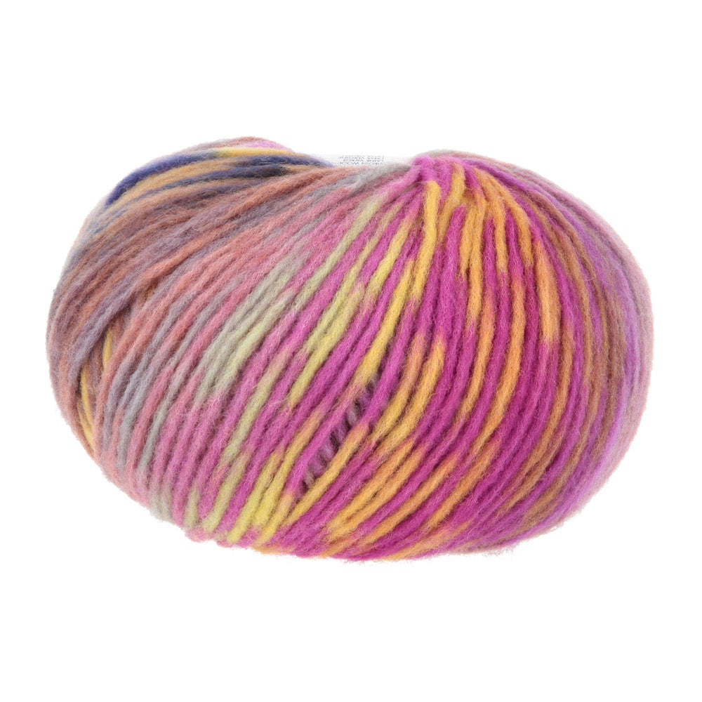 Lang Yarns Cloud Funky 0023 Meloen/Marine/Geel/Mauve - bol garen zonder wikkel