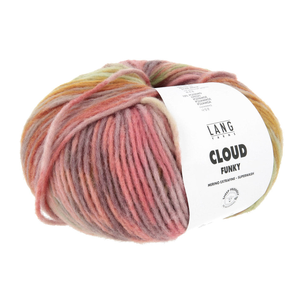 Lang Yarns Cloud Funky 0024 Baksteenrood/Aubergine/Ivoor/Roze - bol garen van opzij