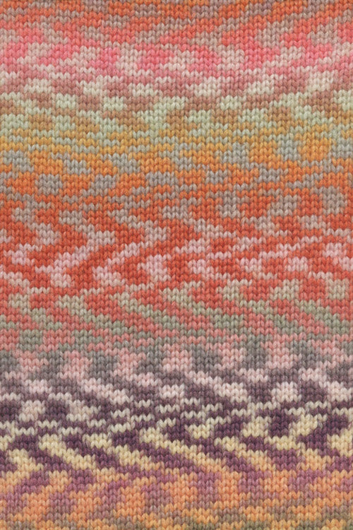 Lang Yarns Cloud Funky 0024 Baksteenrood/Aubergine/Ivoor/Roze - gebreide kleurstaal