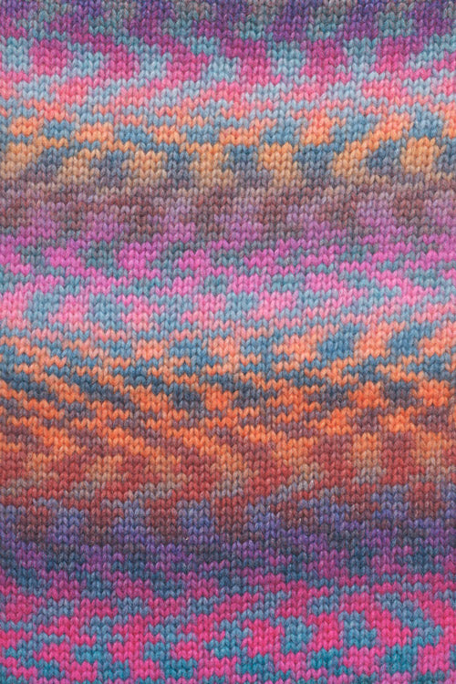 Lang Yarns Cloud Funky 0025 Felroze/Oceaan/Oranje/Petrol - gebreide kleurstaal