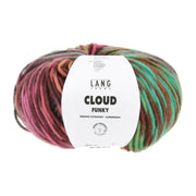 Lang Yarns Cloud Funky 0026 Turquoise/Lavendel/Roze/Groen - bol garen van voren
