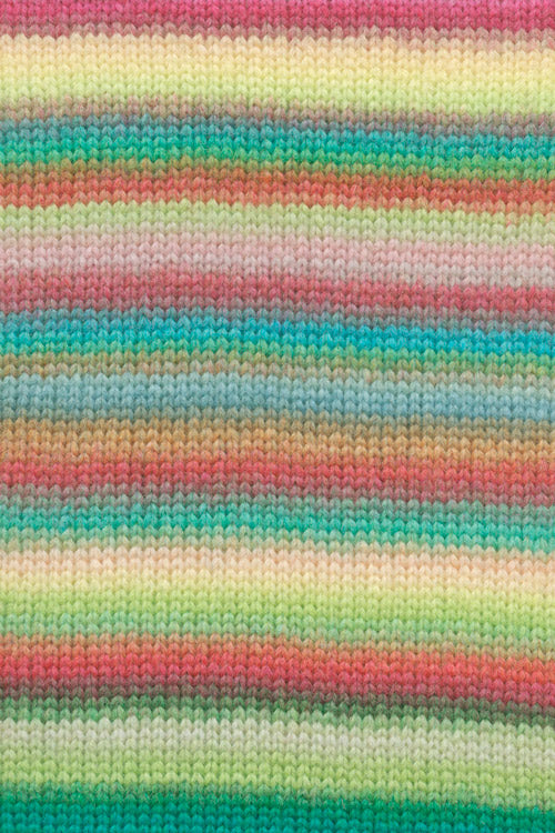 Lang Yarns Cloud 0029 Geel/Groen/Turquoise/Roze - gebreide kleurstaal