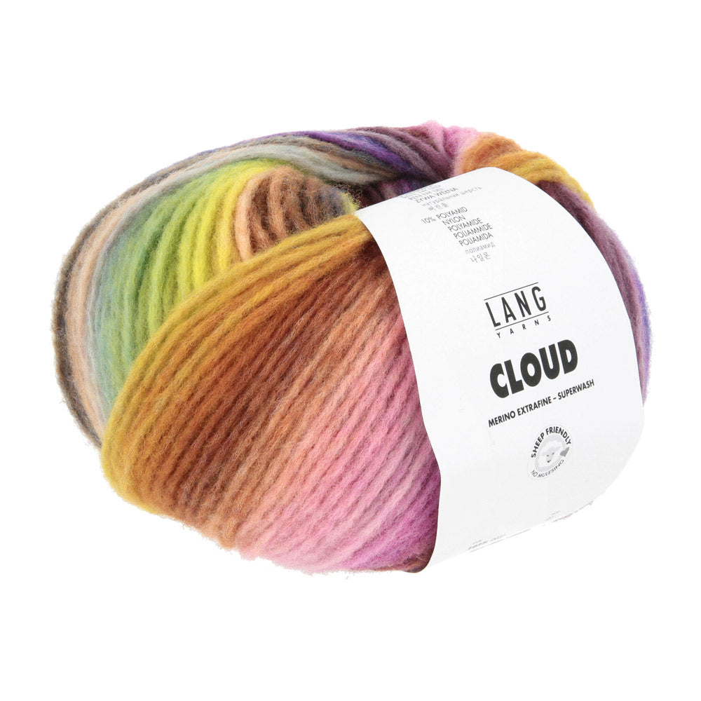 Lang Yarns Cloud 0031 Oranje/Marine/Geel/Roze/Pruim - bol garen van opzij