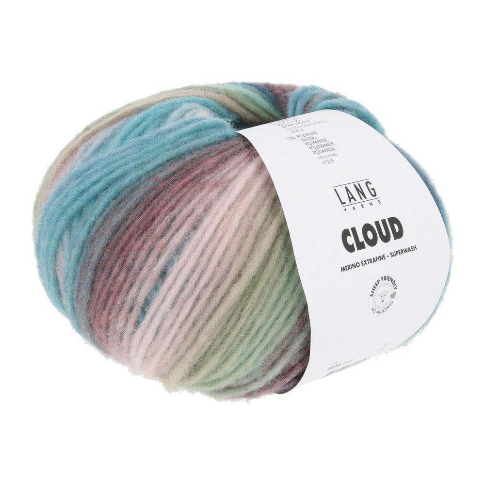 Lang Yarns Cloud 0033 Mint/Turquoise/Bruin/Ijsblauw - bol garen van opzij