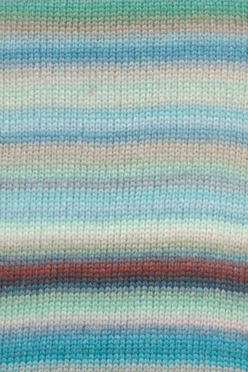 Lang Yarns Cloud 0033 Mint/Turquoise/Bruin/Ijsblauw - gebreide kleurstaal