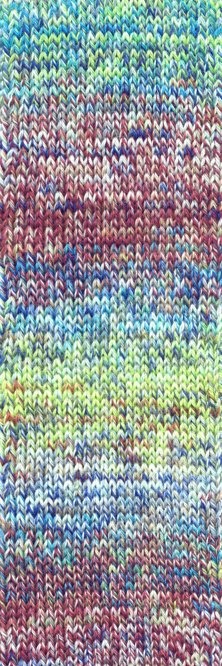 Lang Yarns Move 0022 Turquoise/Bordeaux/Salie/Groen - gebreide kleurstaal