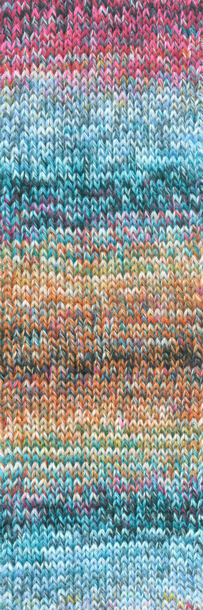 Lang Yarns Move 0023 Lichtblauw/Roze/Oranje/Pompoen/Turquoise - gebreide kleurstaal