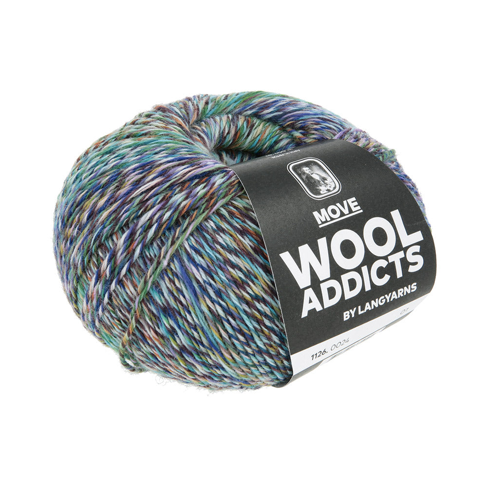 Lang Yarns Move 0024 Koningsblauw/Turquoise/Groen/Aubergine - bol garen van opzij