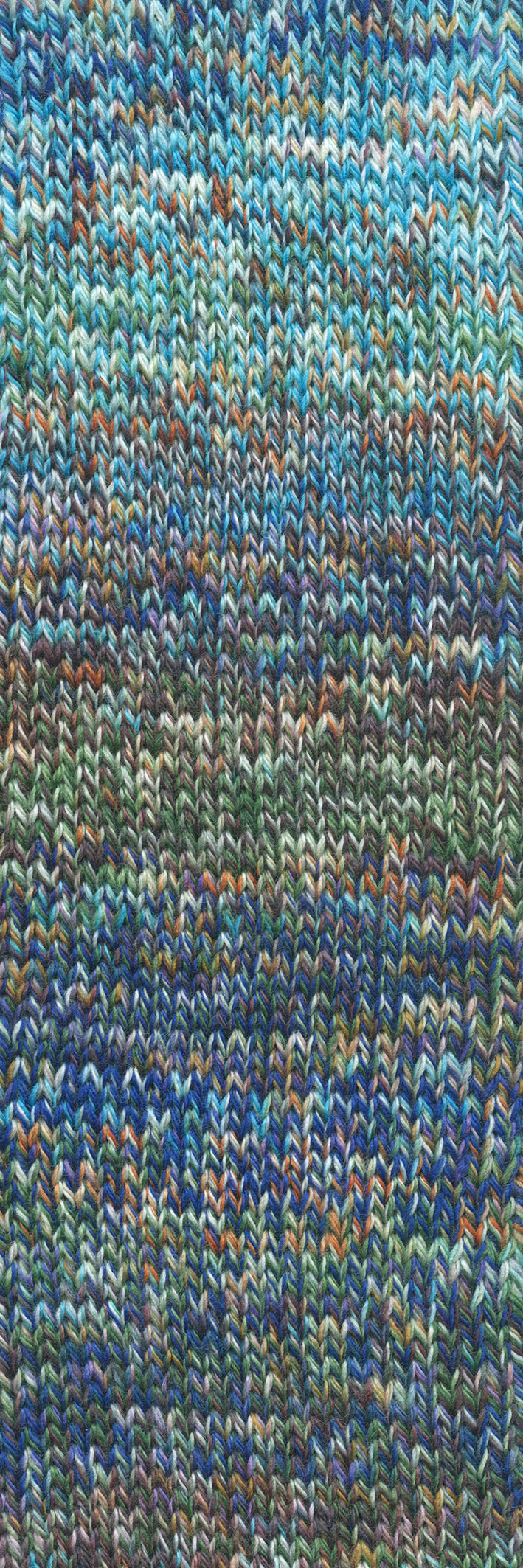 Lang Yarns Move 0024 Koningsblauw/Turquoise/Groen/Aubergine - gebreide kleurstaal