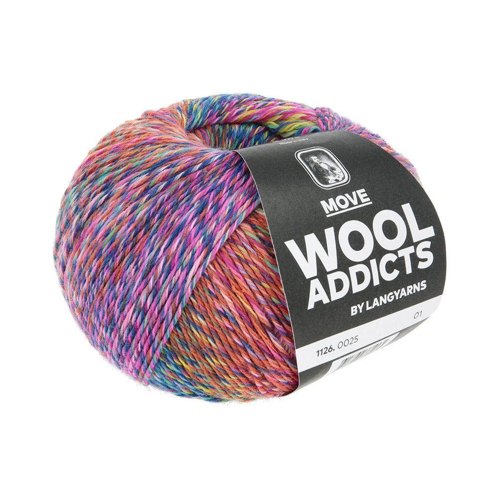 Lang Yarns Move 0025 Roze/Groen/Koningsblauw/Oranje - bol garen van opzij