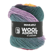 Lang Yarns Move 6-Fach/6-Ply 0011 Lichtblauw/Koningspaars/Oranje/Aubergine