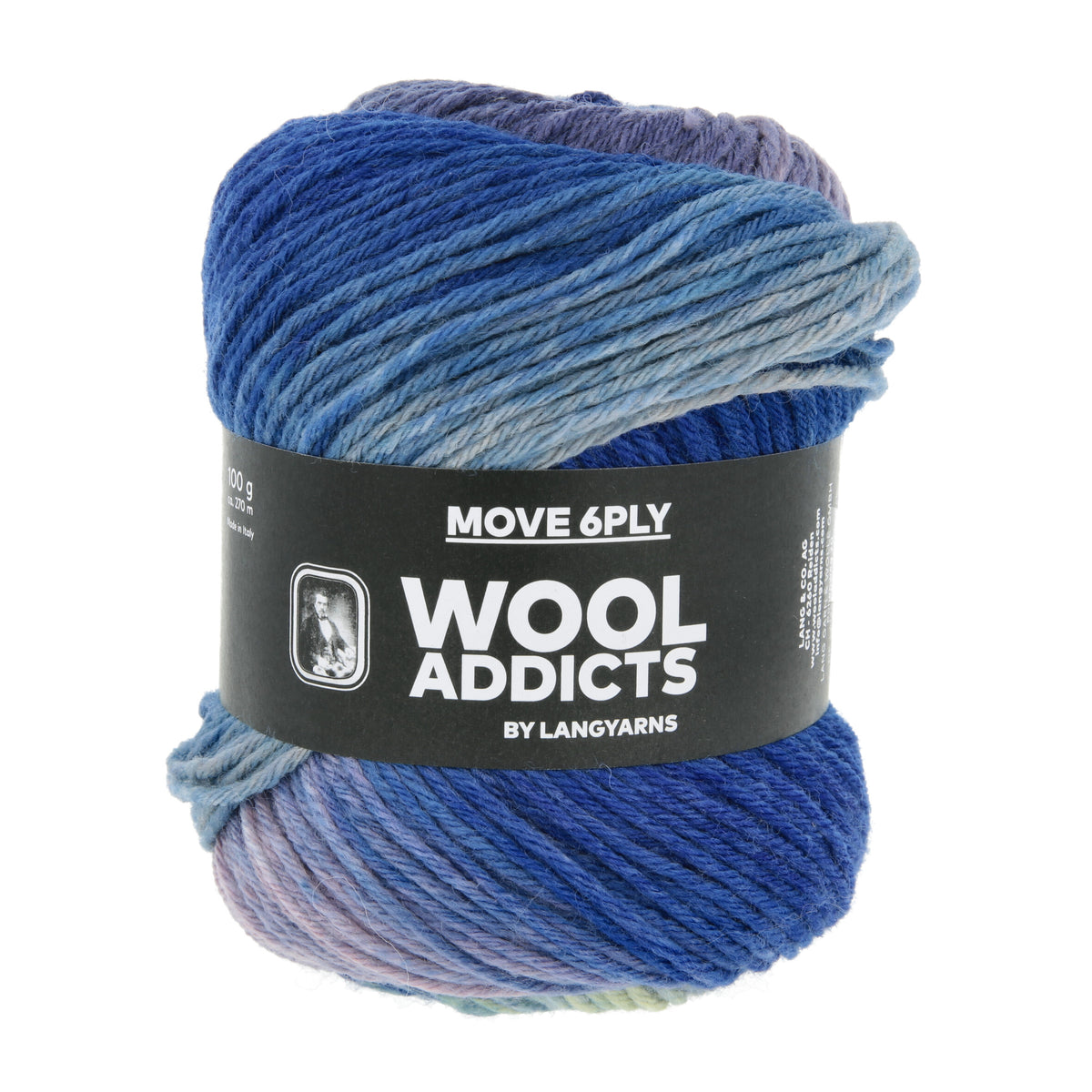 Lang Yarns Move 6-Fach/6-Ply 0014 Koningsblauw/Beige/Lichtolijf
