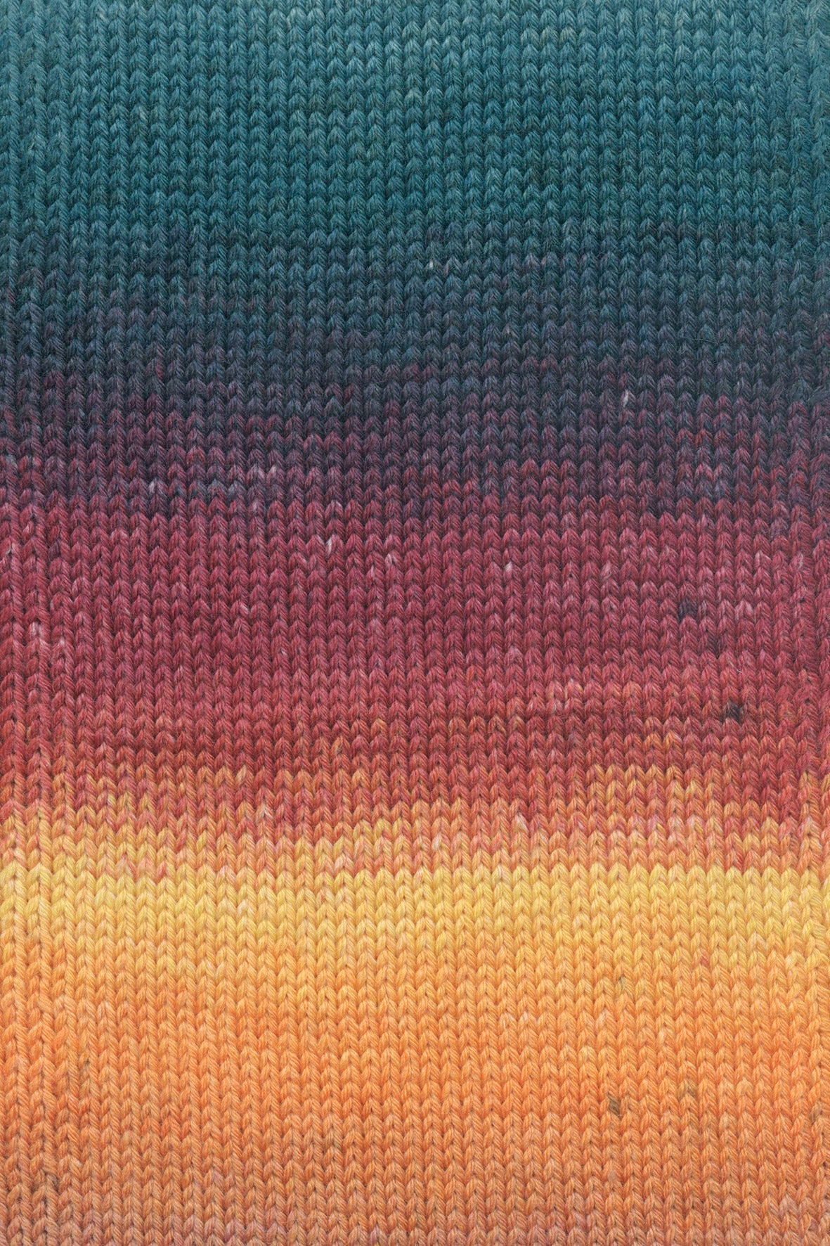 Lang Yarns Move 6-Fach/6-Ply 0011 Lichtblauw/Koningspaars/Oranje/Aubergine - gebreide kleurstaal
