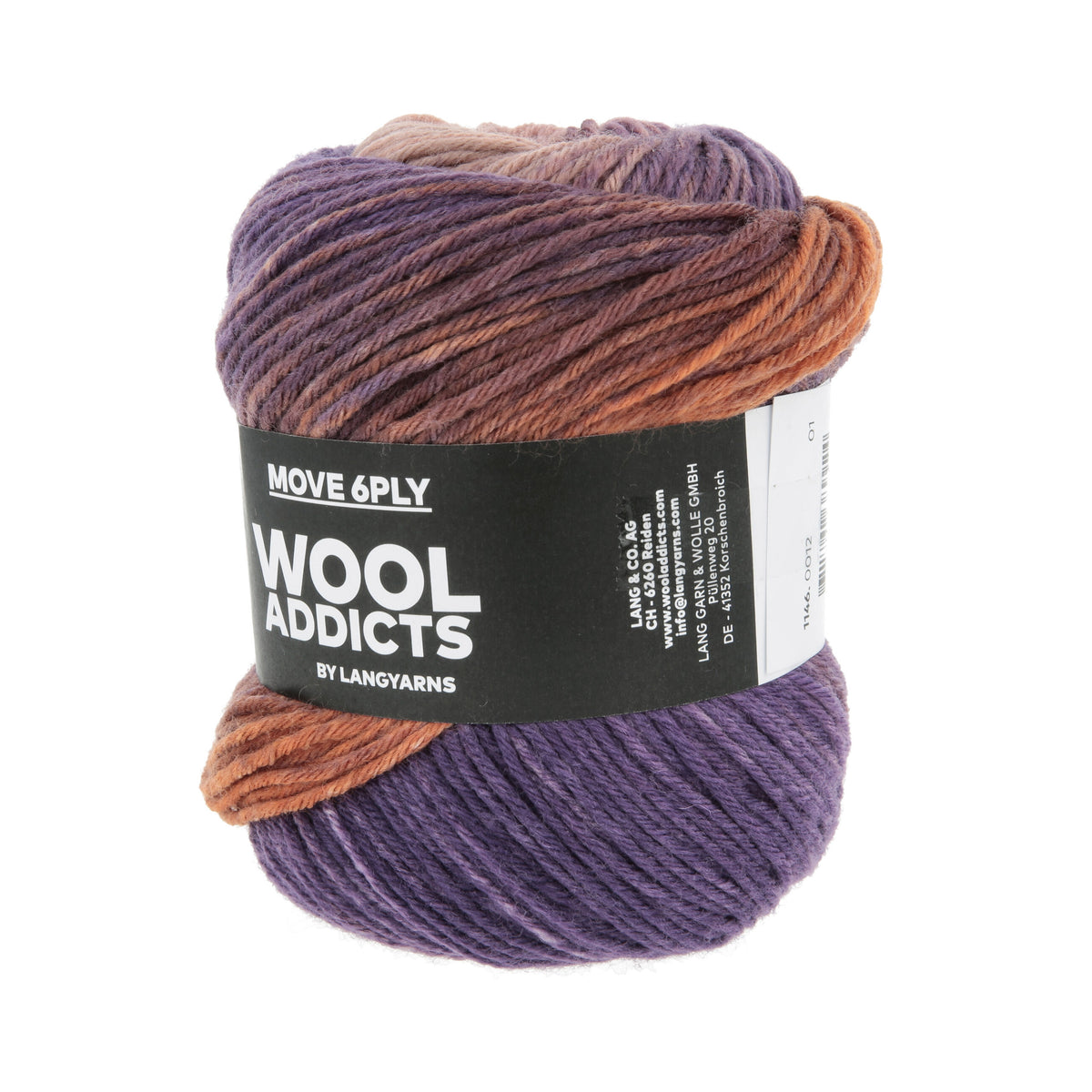 Lang Yarns Move 6-Fach/6-Ply 0012 Koningspaars/Oranje/Zand - bol garen schuin van voren