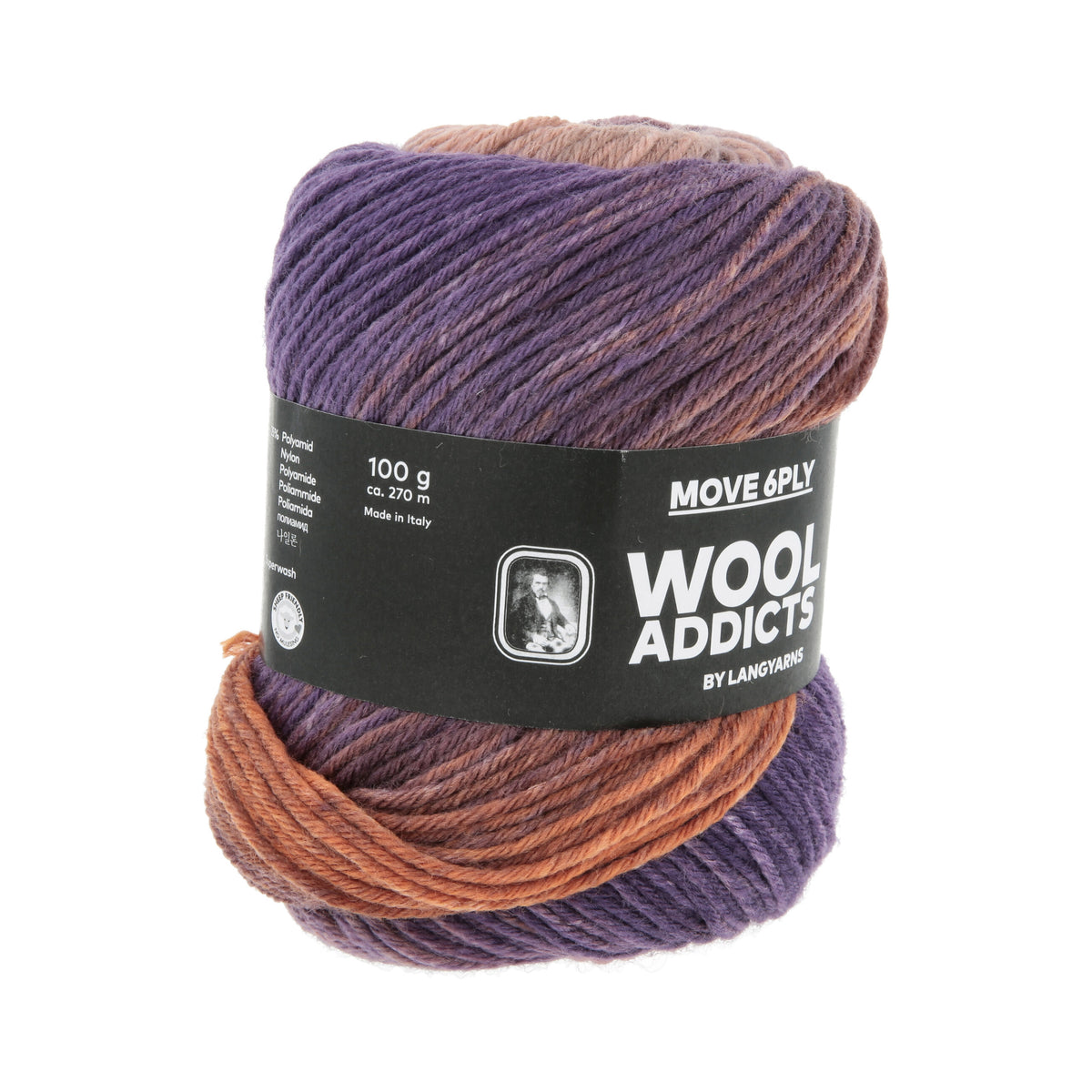 Lang Yarns Move 6-Fach/6-Ply 0012 Koningspaars/Oranje/Zand - bol garen van opzij