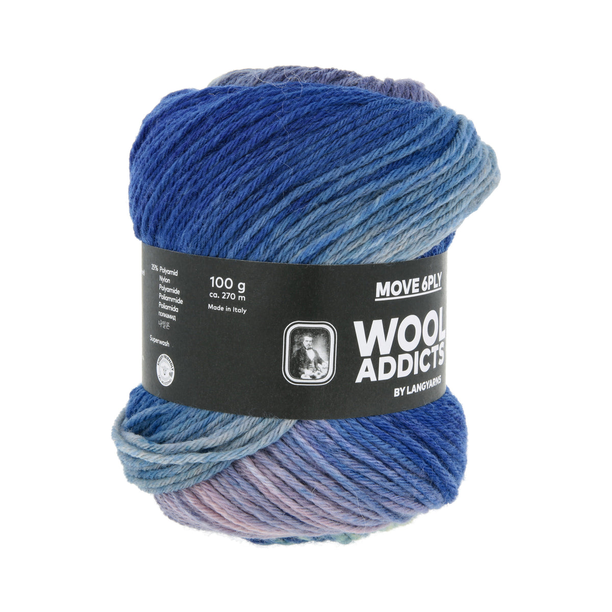 Lang Yarns Move 6-Fach/6-Ply 0014 Koningsblauw/Beige/Lichtolijf - bol garen van opzij
