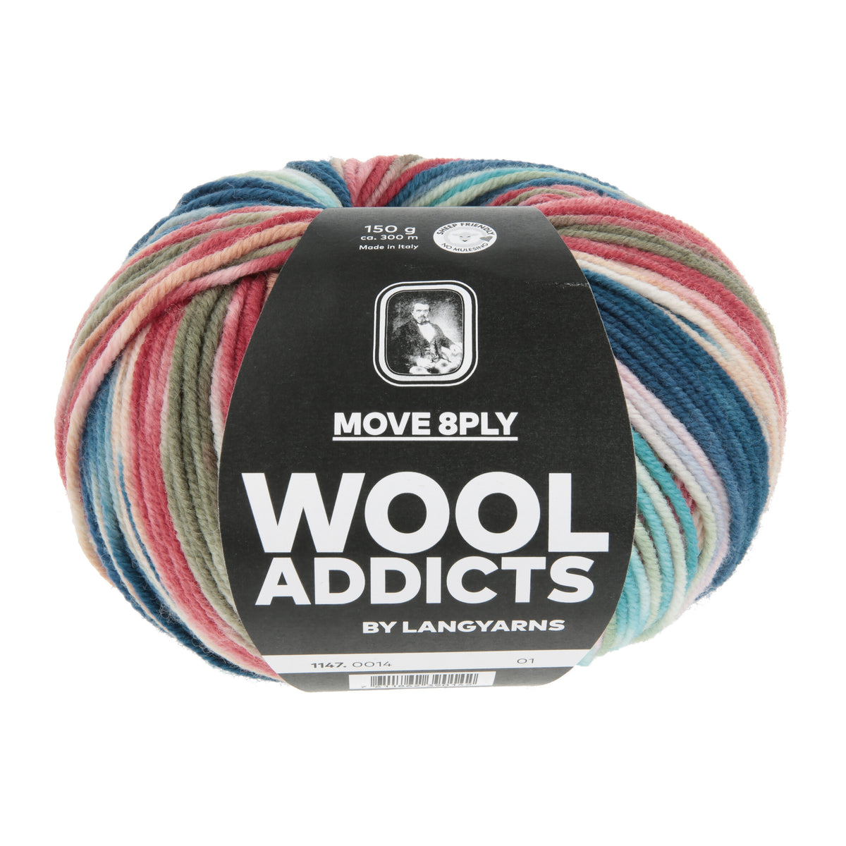 Lang Yarns Move 8-Fach/8-Ply 0014 Rood/Marine/Olijf/Turquoise