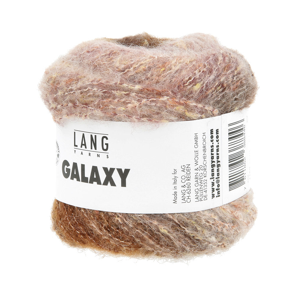 Lang Yarns Galaxy 0001 Bruin/Beige/Olijf - gebreid kleurstaal met kleurverloop