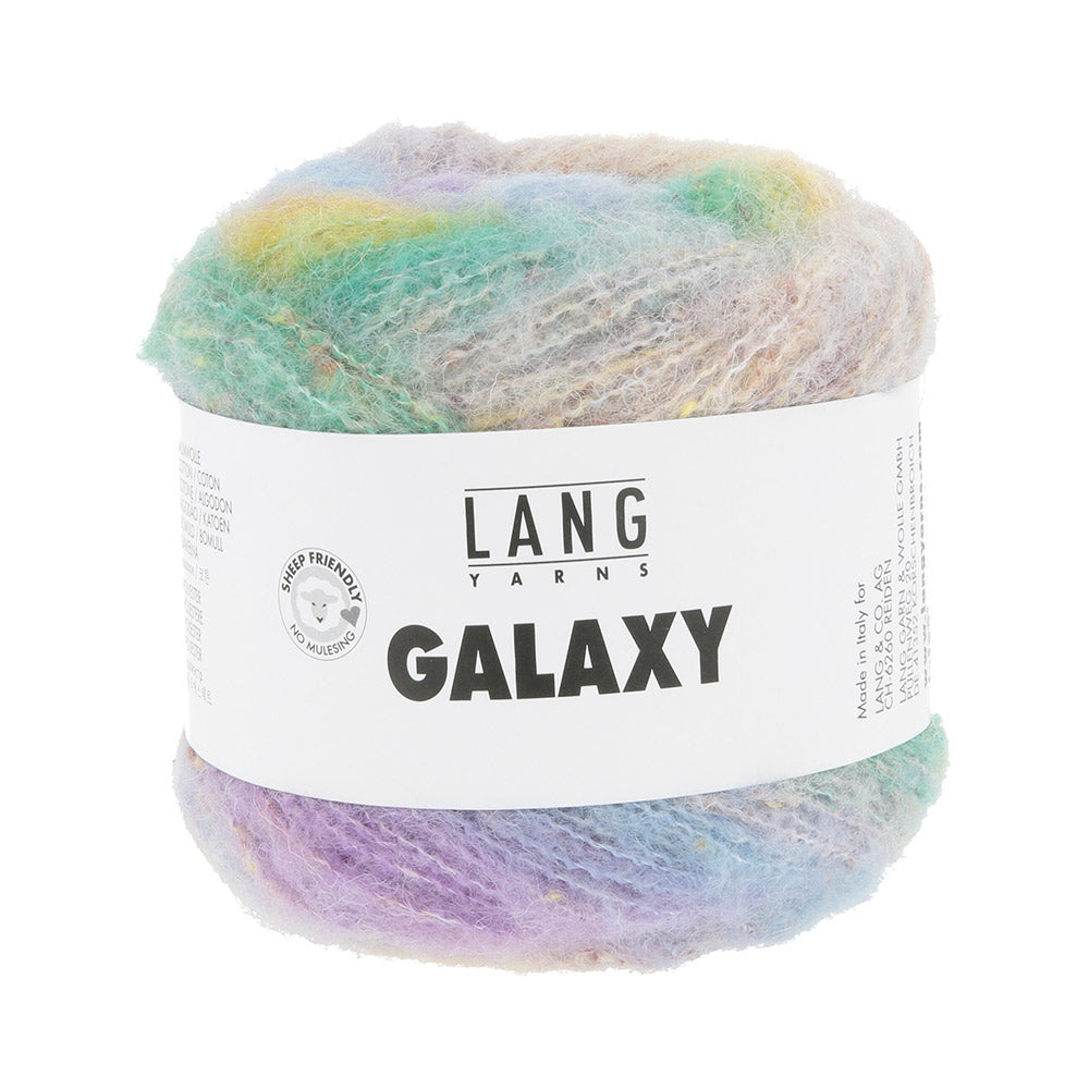 Lang Yarns Galaxy 0002 Lichtblauw/Lila/Groen - bol garen met kleurverloop