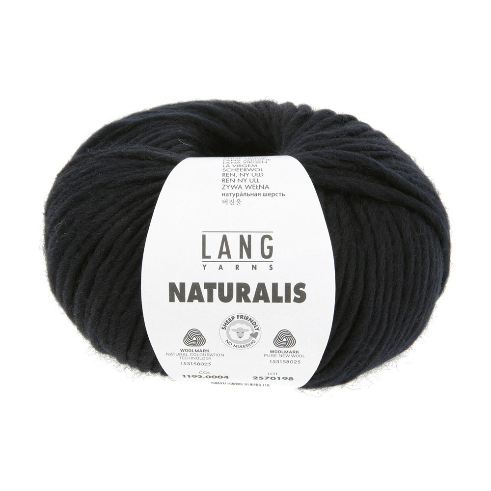 Lang Yarns Naturalis 0004 Zwart - bol garen in kleur Zwart