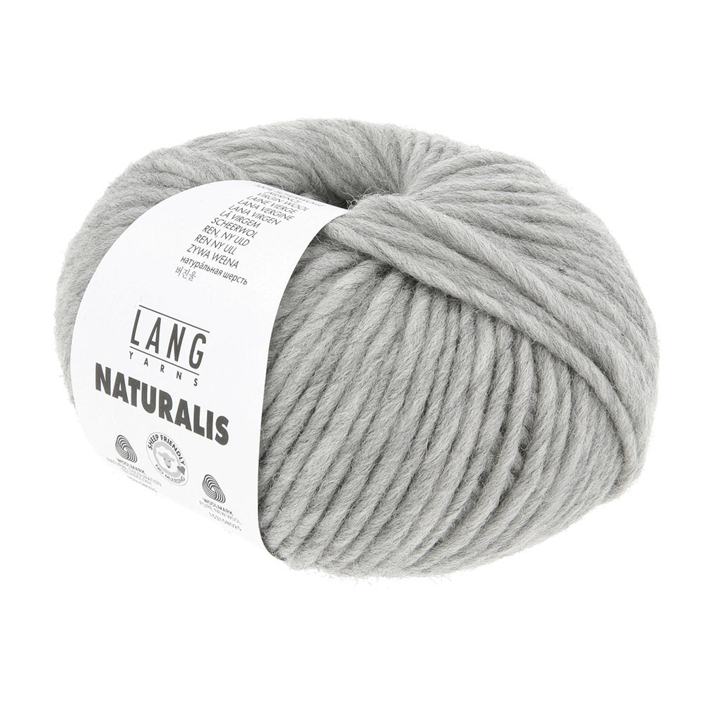 Lang Yarns Naturalis 0003 Lichtgrijs - close-up van de draadstructuur
