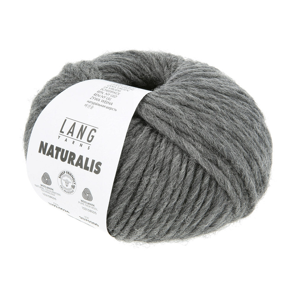 Lang Yarns Naturalis 0024 Grijs - close-up van de draadstructuur