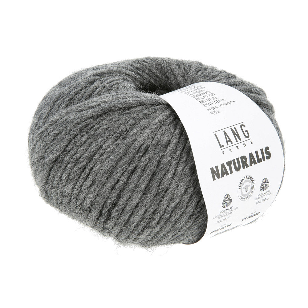 Lang Yarns Naturalis 0024 Grijs - bol garen met banderol