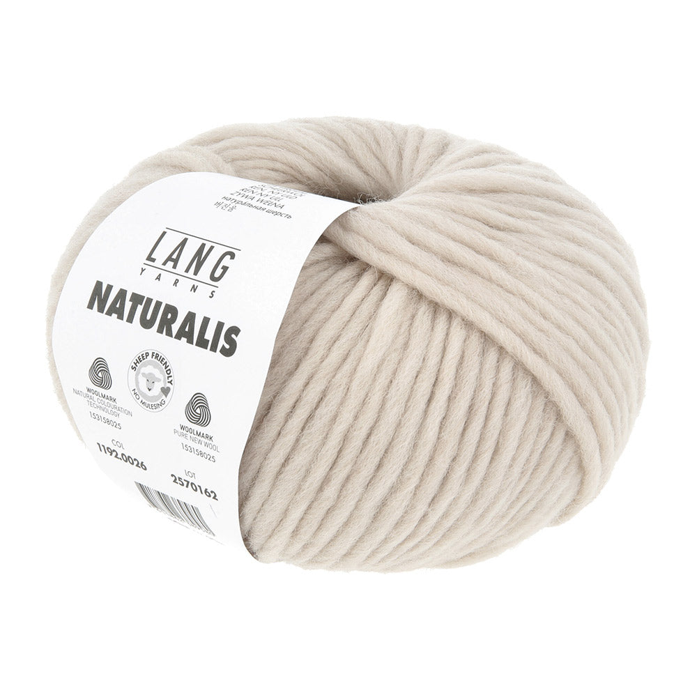 Lang Yarns Naturalis 0026 Beige - close-up van de draadstructuur