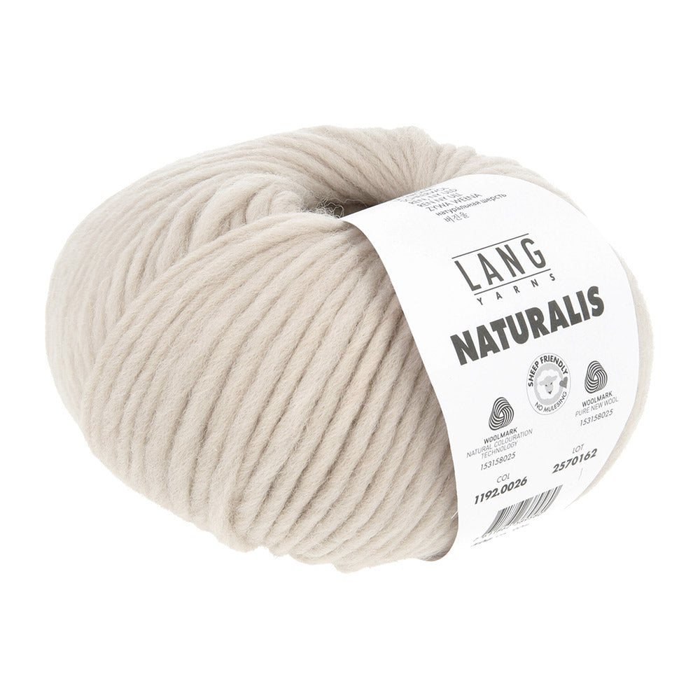 Lang Yarns Naturalis 0026 Beige - bol garen met banderol