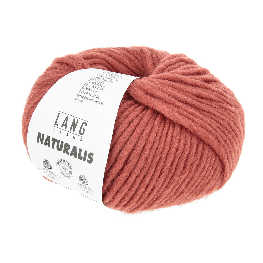 Lang Yarns Naturalis 0060 Rood - close-up van de draadstructuur