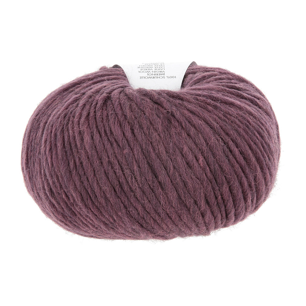 Lang Yarns Naturalis 0064 Bordeaux - detail van merinowol in kleur Bordeaux