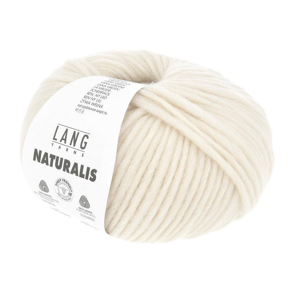 Lang Yarns Naturalis 0094 Gebroken Wit - close-up van de draadstructuur